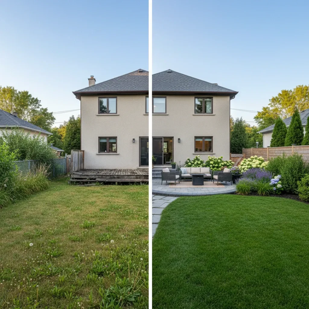 Landscaper transformation - before and after by Quality Landscaping Kirkland in Kirkland